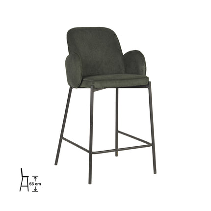 D-MAXX - Barkruk Jari 51x53x94 cm - Army Ribcord | Zwart Metaal