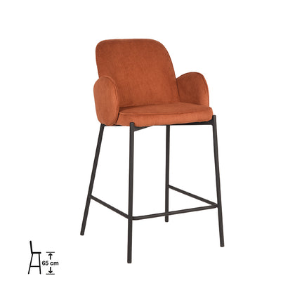 D-MAXX - Barkruk Jari 51x53x94 cm - Rust Ribcord | Zwart Metaal