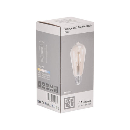 LABEL51 - Led Kooldraadlamp Peer - 6,4x6,4x14 cm l Dimbaar