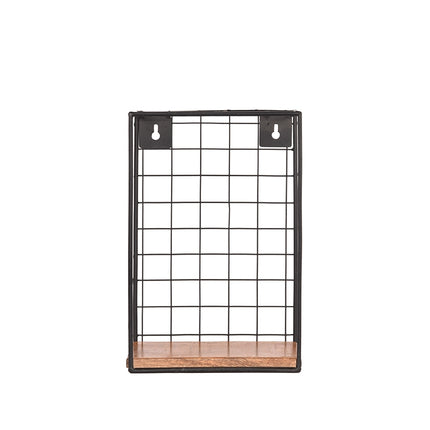 LABEL51 - Wandrek Firm 20x15x30 cm - Rough Mangohout | Zwart Metaal