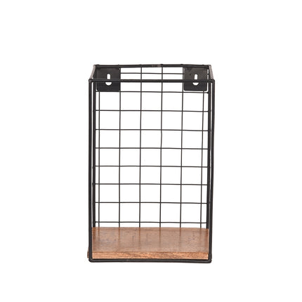 LABEL51 - Wandrek Firm 20x15x30 cm - Rough Mangohout | Zwart Metaal