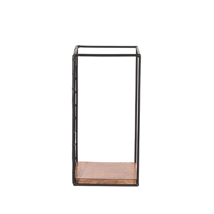 LABEL51 - Wandrek Firm 20x15x30 cm - Rough Mangohout | Zwart Metaal