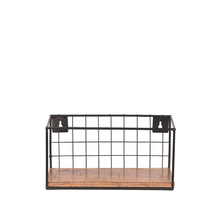 LABEL51 - Wandrek Firm 30x15x15 cm - Rough Mangohout | Zwart Metaal