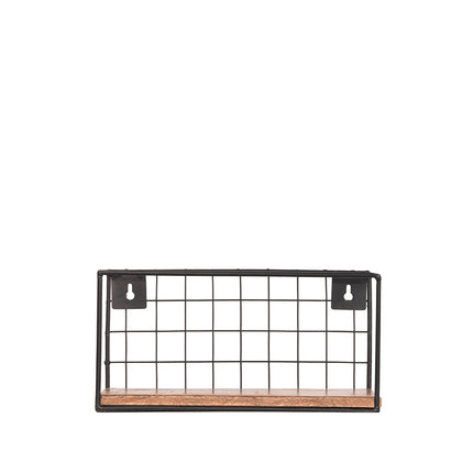 LABEL51 - Wandrek Firm 30x15x15 cm - Rough Mangohout | Zwart Metaal