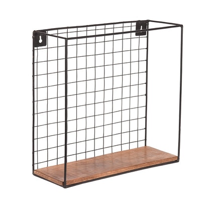 LABEL51 - Wandrek Firm 40x15x40 cm| XL - Rough Mangohout | Zwart Metaal