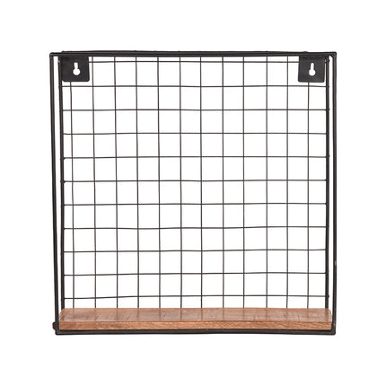 LABEL51 - Wandrek Firm 40x15x40 cm| XL - Rough Mangohout | Zwart Metaal