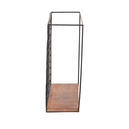 LABEL51 - Wandrek Firm 40x15x40 cm| XL - Rough Mangohout | Zwart Metaal