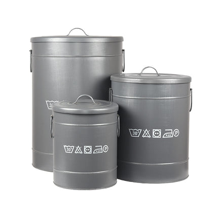 LABEL51 - Wasmand 40x40x58 cm | L - Antiek Grijs Metaal