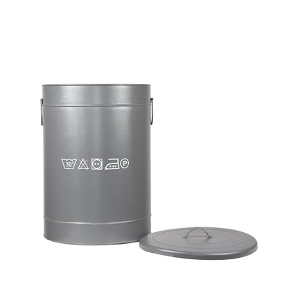 LABEL51 - Wasmand 40x40x58 cm | L - Antiek Grijs Metaal