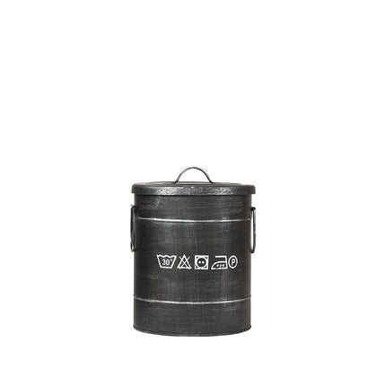 LABEL51 - Wasmand 26x26x33 cm | S - Antiek Zwart Metaal